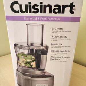 Cuisinart Elemental 8 Food Processor: 8 Cup Capacity ~BRAND NEW IN BOX~